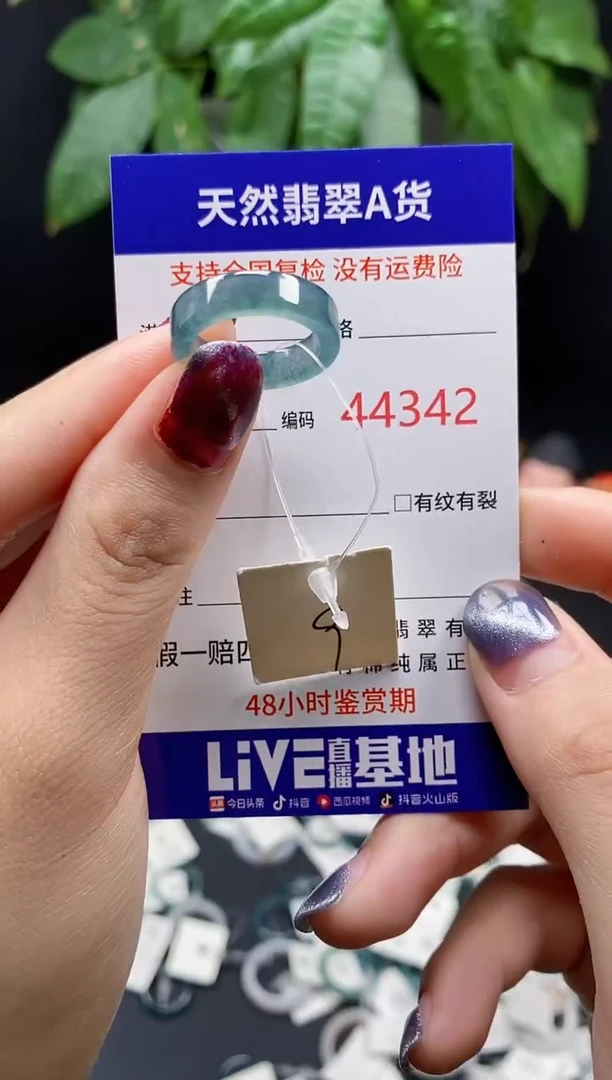 翡翠戒指未镶嵌 天然翡翠戒圈4342