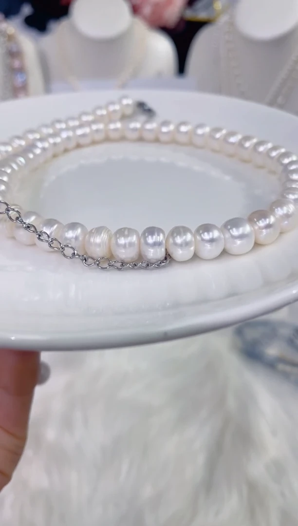 颈饰未镶嵌淡水珍珠8-9白馒头