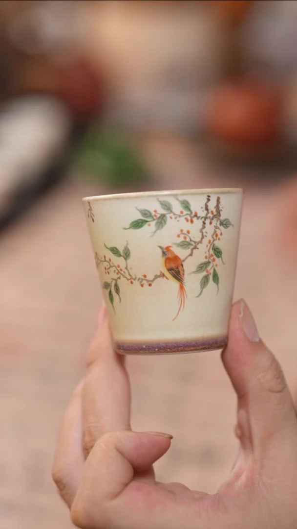 茶具景德镇不才红鸟主人杯