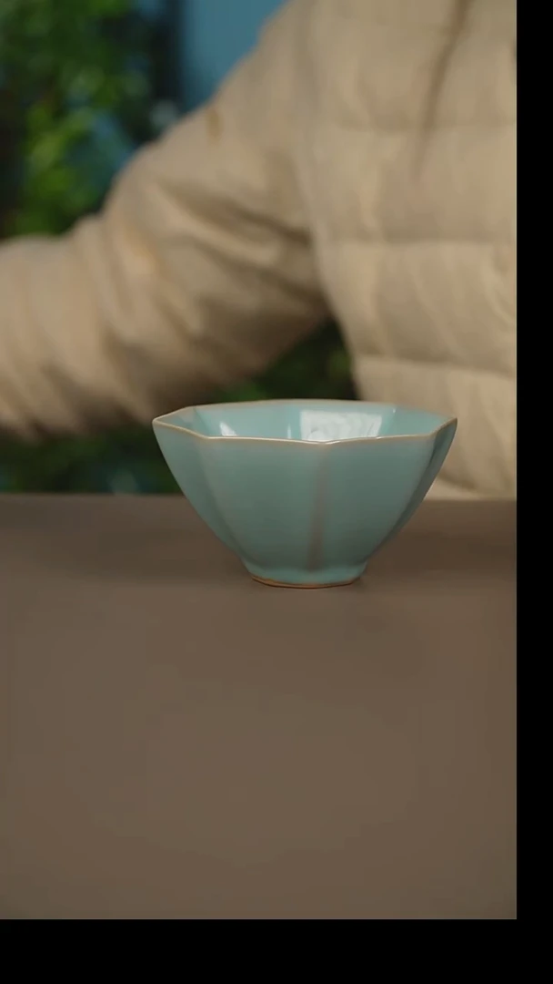 杯赵家窑八方杯微暇