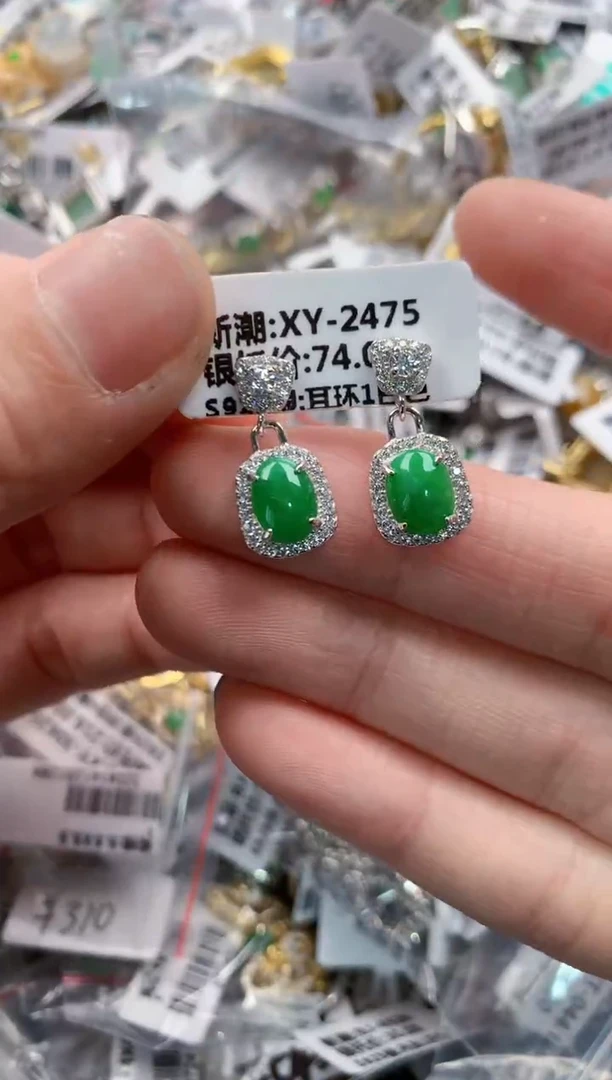 银S925镶嵌戒指翡翠111    3·