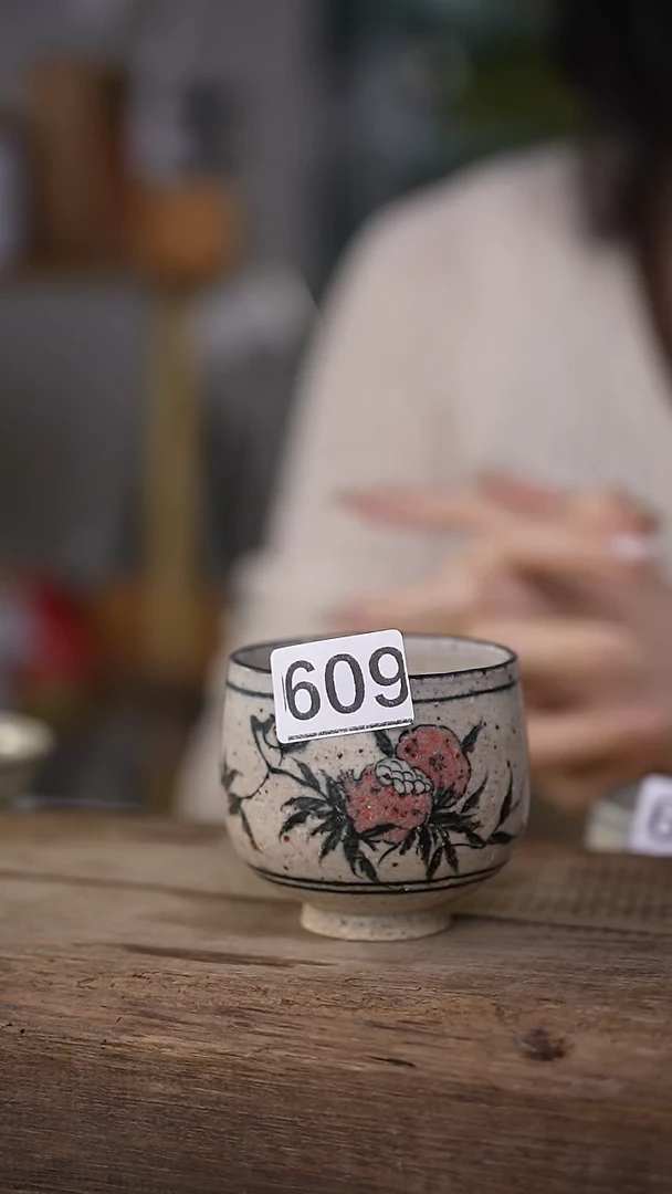 【闪购商品】瓷片水墨画高古青花主人杯