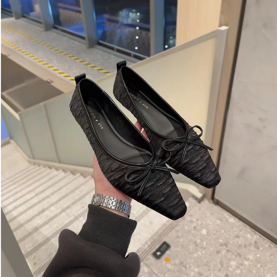 【大美专属】法式平底软底百褶休闲小单鞋（6786）