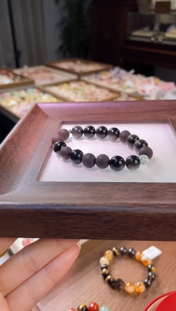 未镶嵌黑曜岩手链乌木