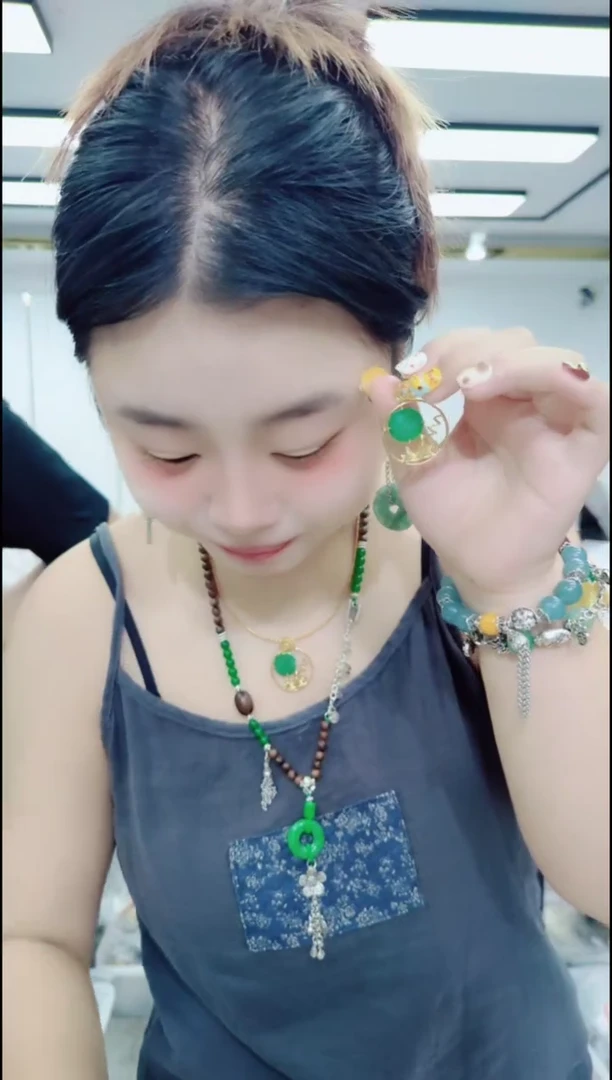 玛瑙/玉髓颈饰合金1406圆牌吊坠