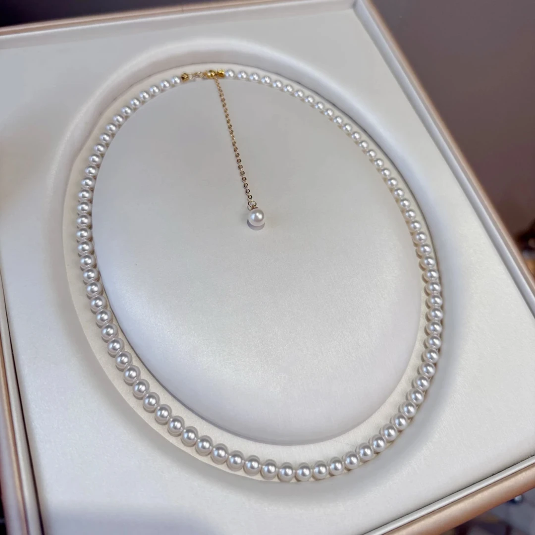 925银3-5mm经典正圆时尚极光小米珠40+5公分