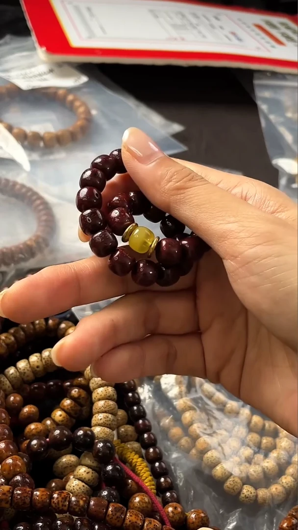 手串星月菩提精工级朱砂供桶珠9*8ml手串