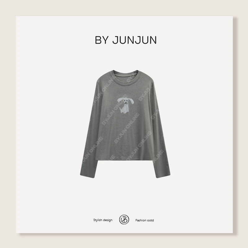 ByJunjun修狗T 兰精天丝羊毛混纺T恤冬季百搭显瘦长袖打底