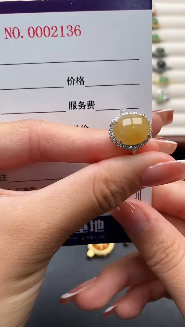 银S925镶嵌戒指翡翠22222222+4