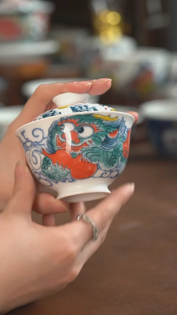 【闪购商品】貔貅两才盖碗（微瑕福利）景德镇昨明陶瓷