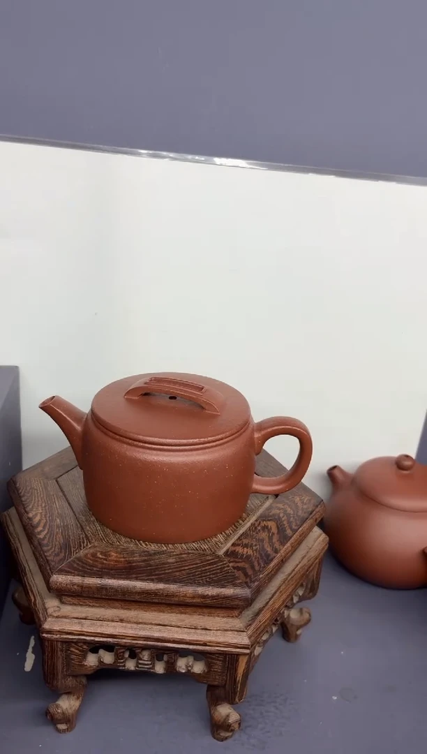 茶壶紫砂红降坡 汉瓦