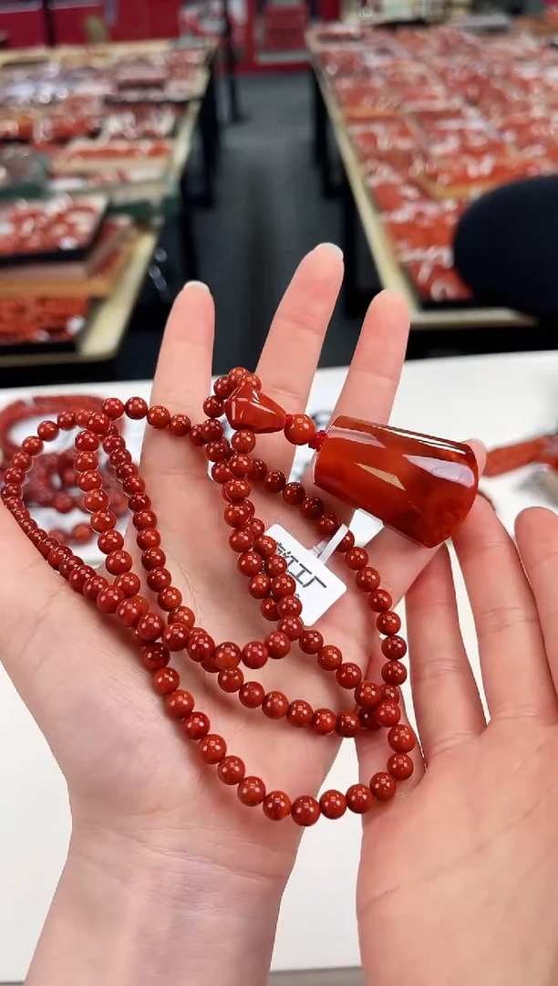 南红玛瑙无事牌套链未镶嵌一个/条
