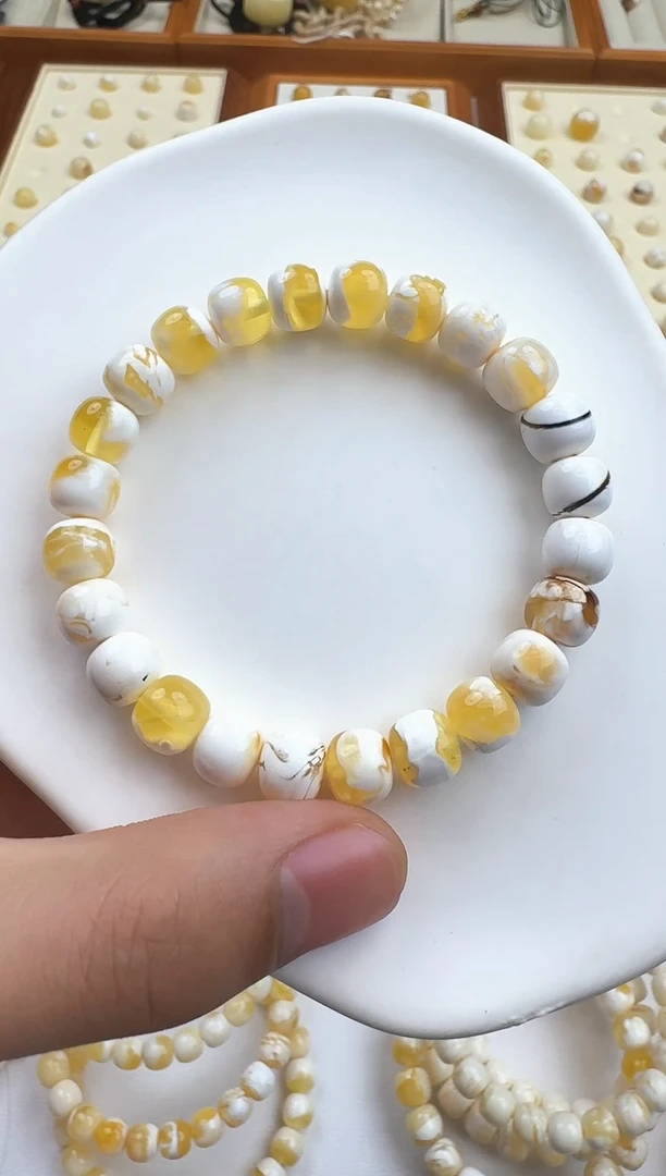 未镶嵌蜜蜡裸石蜜蜡单圈 9*8mm 