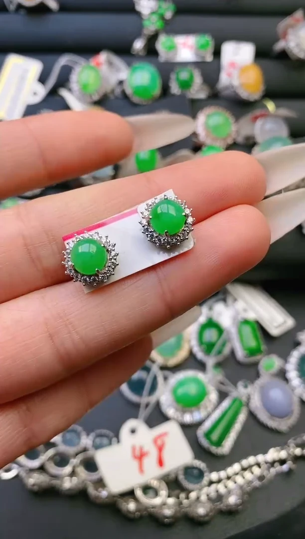 【闪购商品】翡翠戒指银S925镶嵌天然A货翡翠1