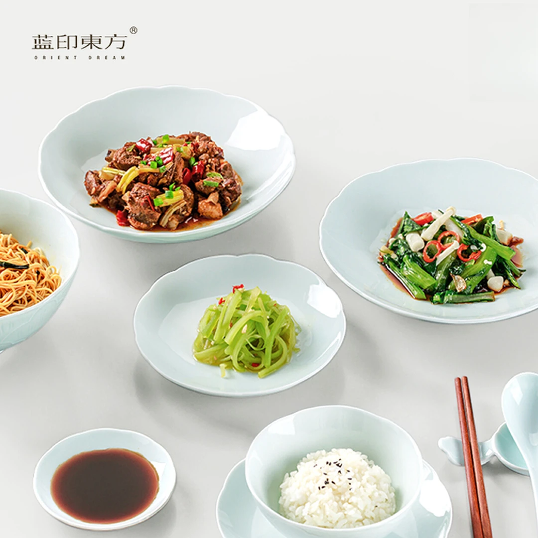 蓝印东方国色天香餐具套装景德镇高温釉下彩2025新年餐具高颜值碗