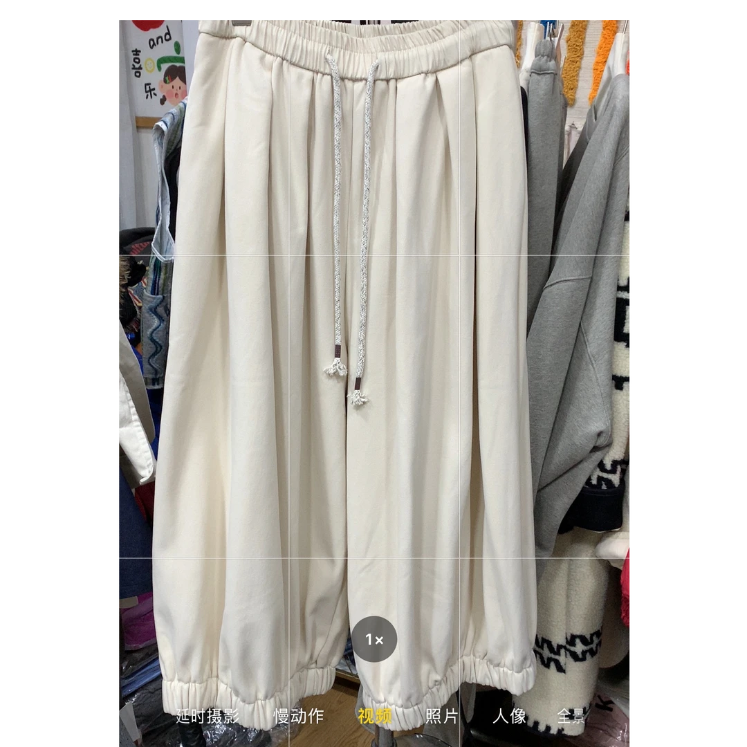 百搭加绒加厚松紧腰灯笼裤