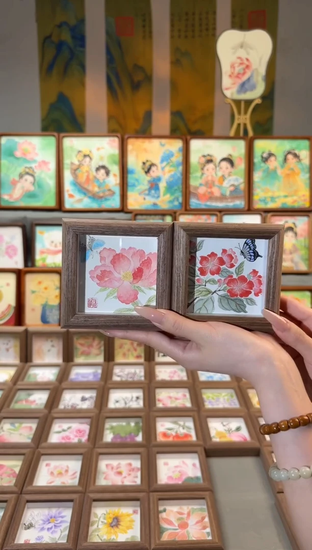 国画小芍药 小海棠 一组11