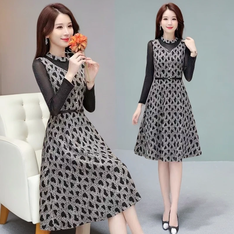 2305#黑【木兮兮专属】2025春季新款气质显瘦减龄中长款连衣裙