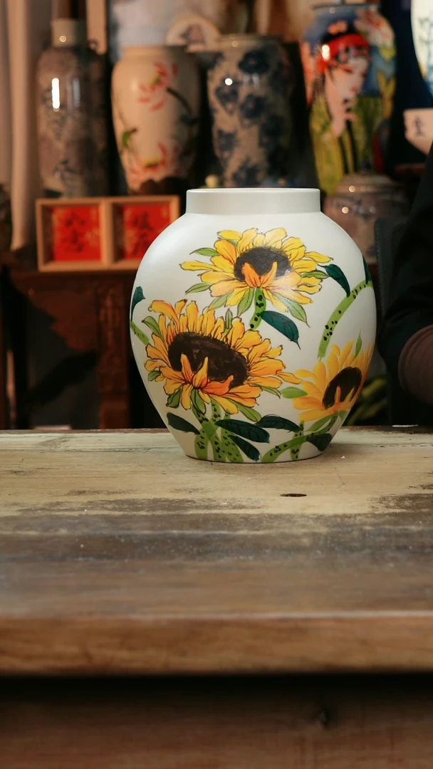 【闪购商品】瓷片景德镇纯手工釉下彩精品花瓶