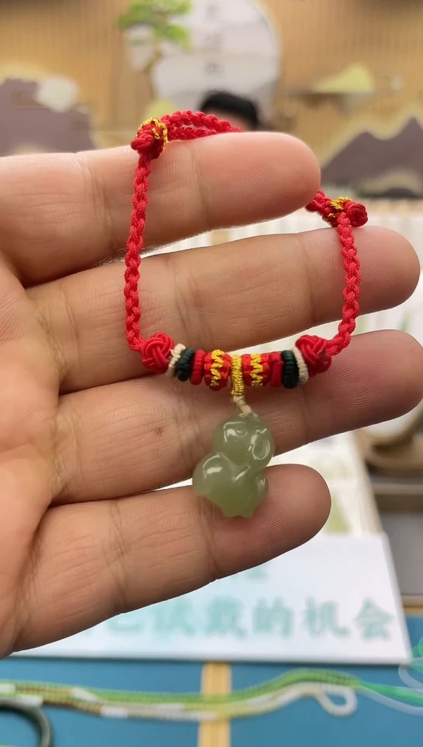 未镶嵌手绳和田玉约卡18mm马到成功手绳