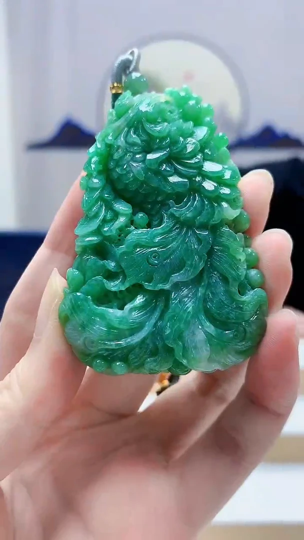 未镶嵌定制翡翠5060zm-毛货挂件凤凰60
