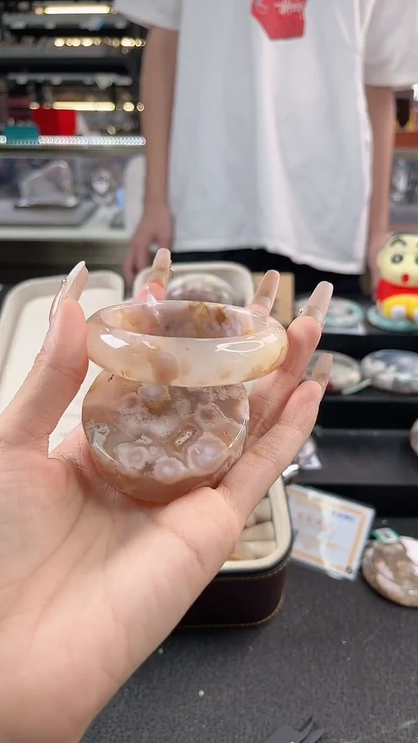 未镶嵌手镯石英质玉58圈口 （赠品镯心）36687
