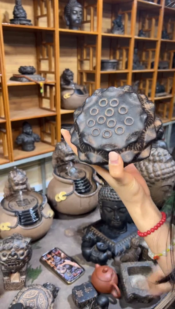 陶土【火山泥】莲蓬实心底座