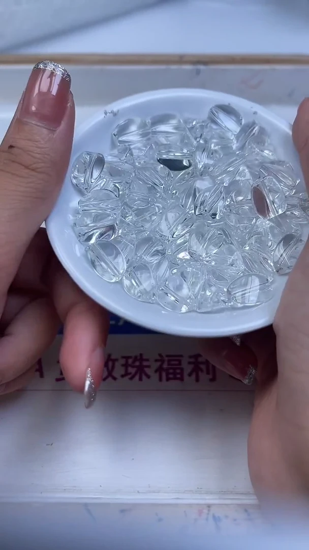 未镶嵌珠宝半成品水晶E538白水晶扭扭珠8*12mm10颗9.9元