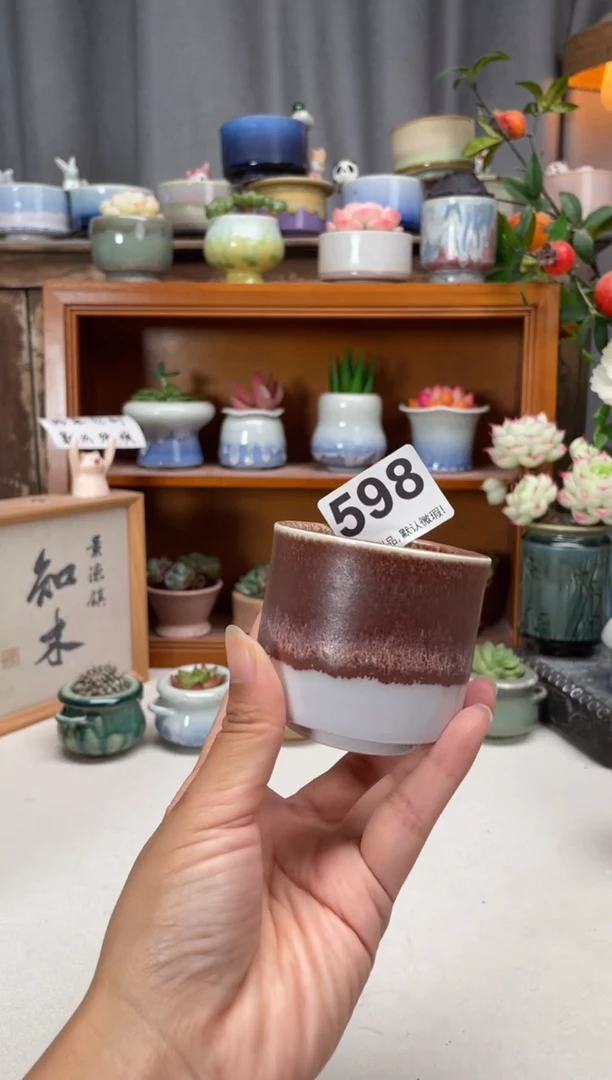 瓷片598知木小芳花盆