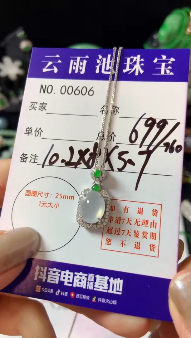 【闪购商品】翡翠颈饰银S925镶嵌翡翠