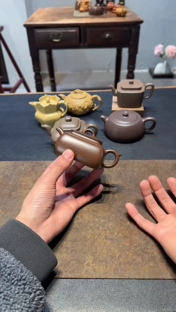 茶壶紫砂一****蓝长四方紫砂壶