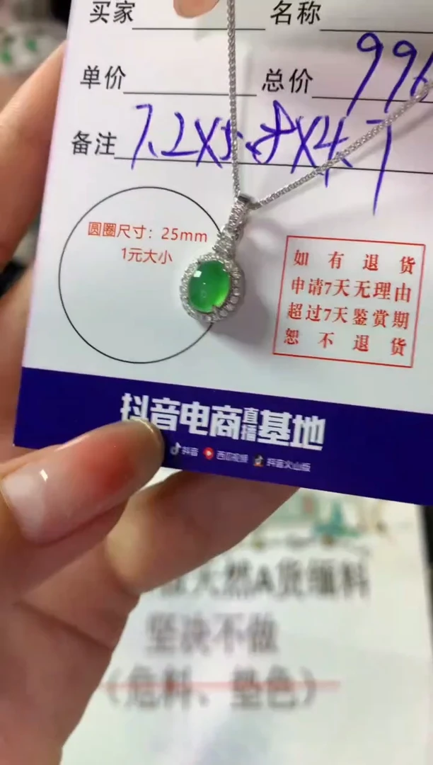 颈饰银S925镶嵌翡翠翡翠