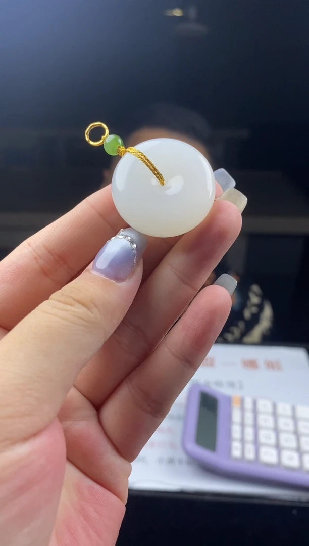 和田玉银S925镶嵌吊坠(不含链)吊坠-D8060