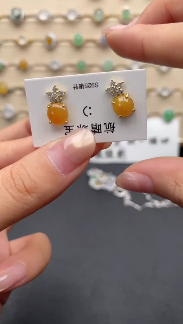 银S925镶嵌戒指翡翠一物一证一礼盒