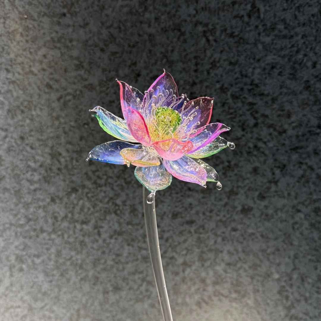【七彩璃荷】淄博纯手工琉璃花供佛首选轻奢精美高档摆件
