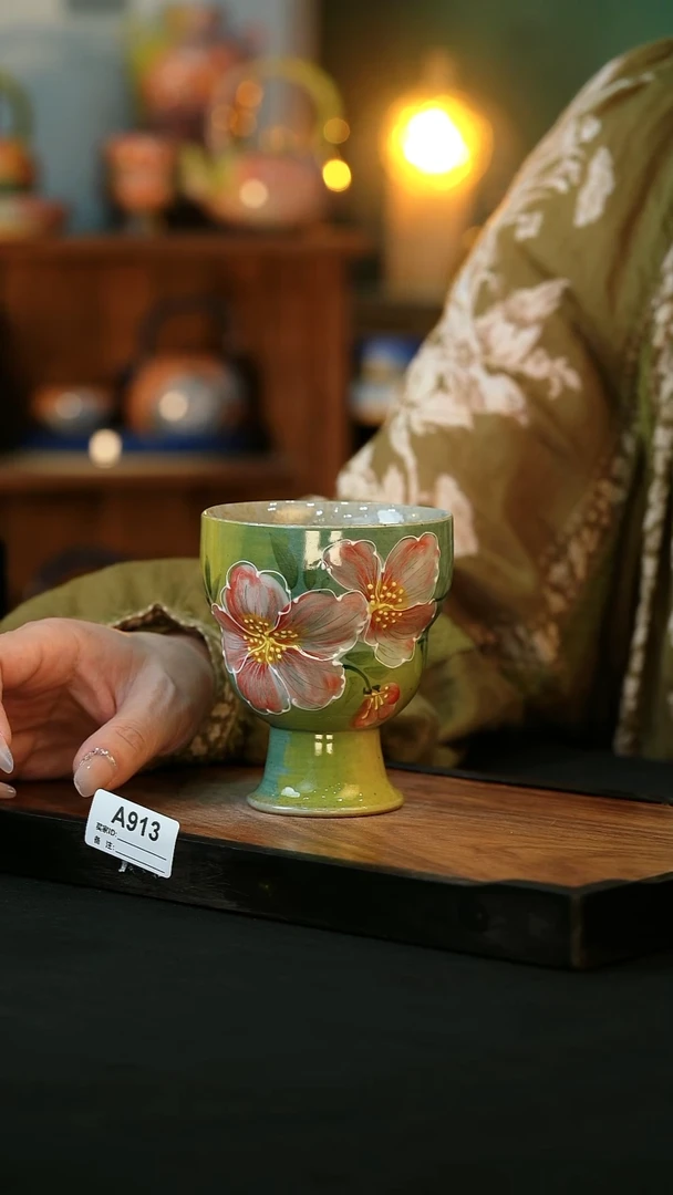 杯手绘心瓷陶瓷浮力