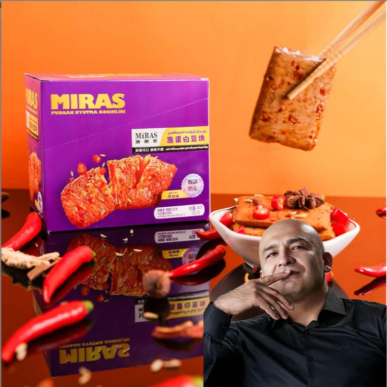 咪喇思臻选高蛋白豆块豆干麻辣味孜然味盒装