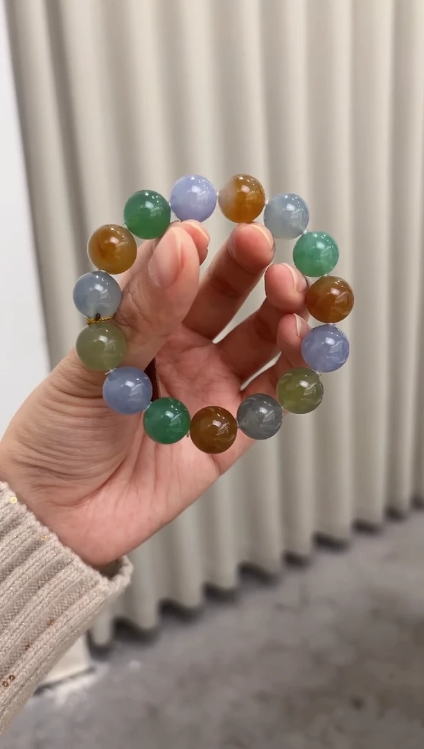 未镶嵌手串翡翠翡翠多宝手串15颗多人不退不换