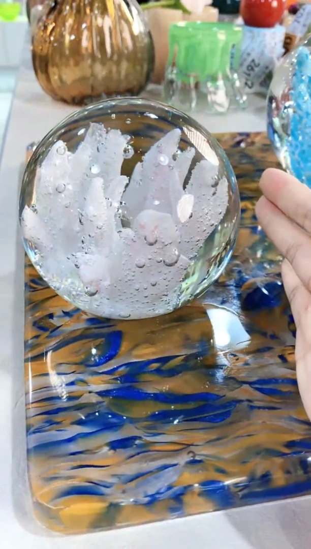 慕忆家手作琉璃花瓶小球