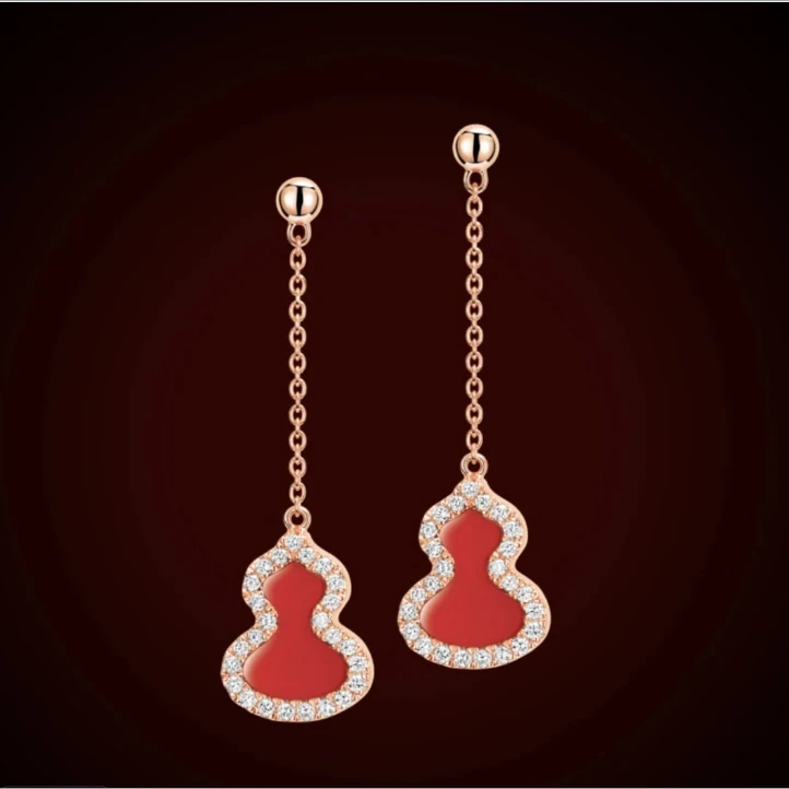 精工CNC 红葫芦耳线百搭气质