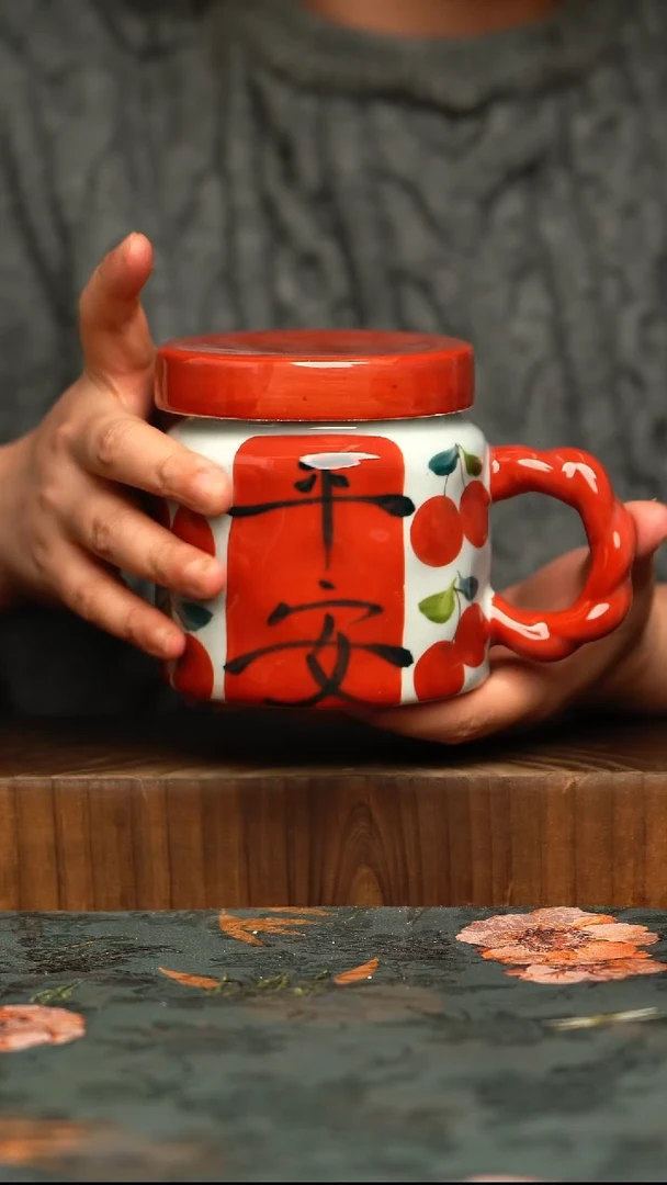 杯釉下彩手工手绘同款陶器