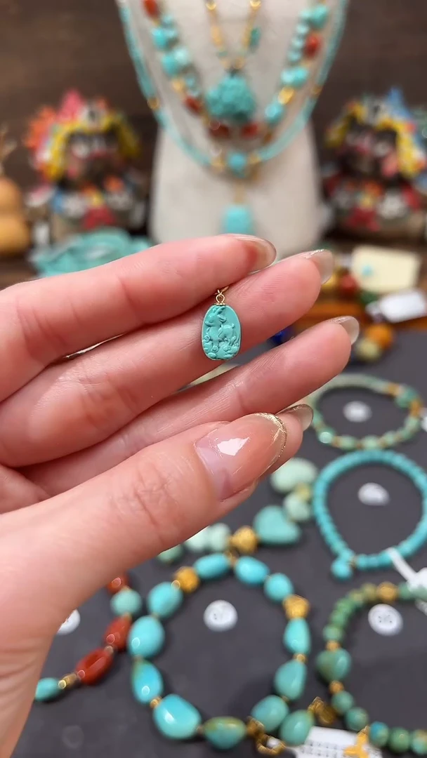 【闪购商品】绿松石18K金镶嵌提溜绿松石提溜