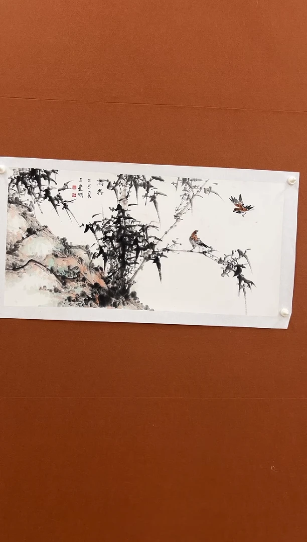 国画童建明三尺整张花鸟