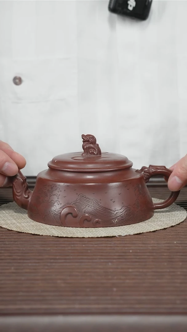 茶壶紫砂龙血砂 观山海