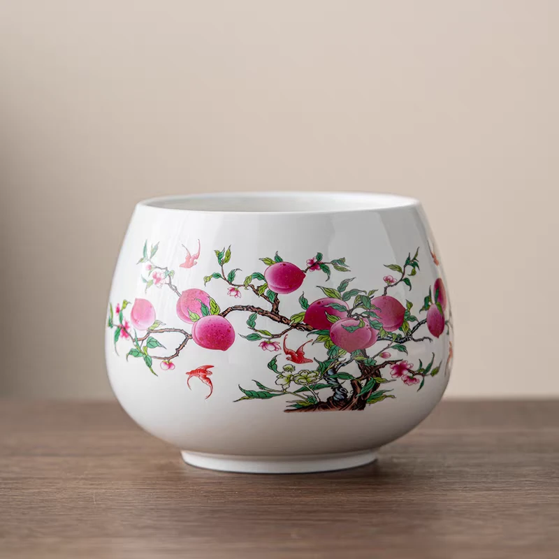 九桃陶瓷茶洗茶渣缸茶道配件3140