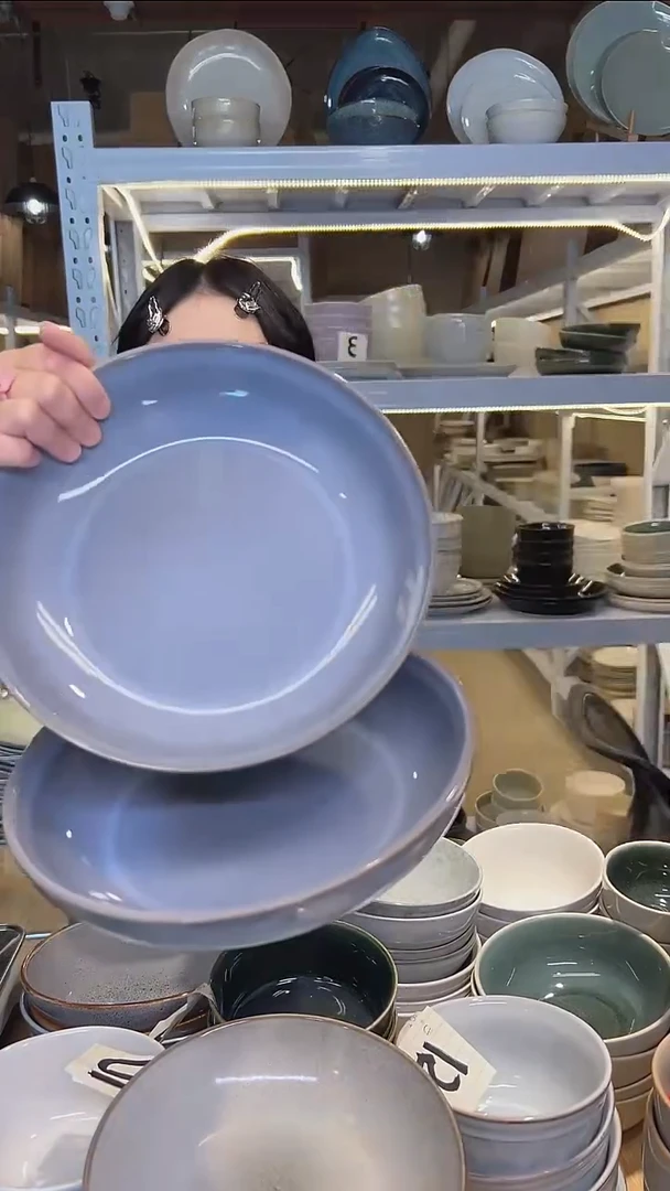 瓷11外贸尾货高温釉下彩陶瓷餐具
