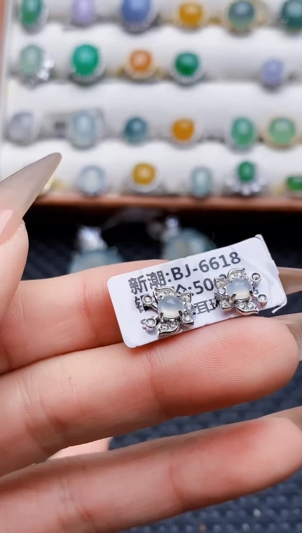 银S925镶嵌戒指翡翠5992