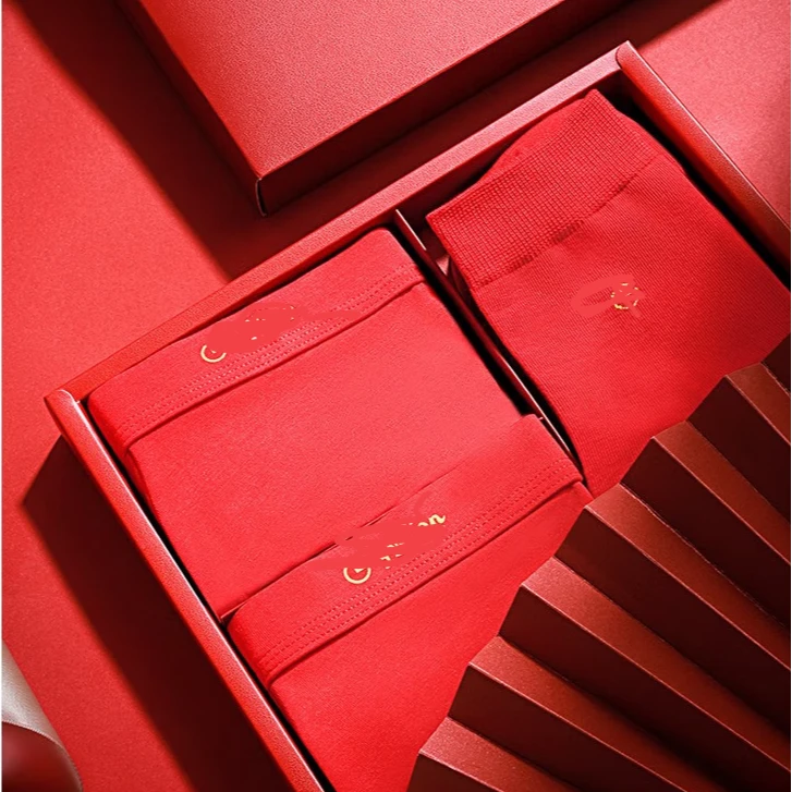 品牌尾货！3条装大红棉质氨纶头3D一片式舒适透气吸汗男士内裤男