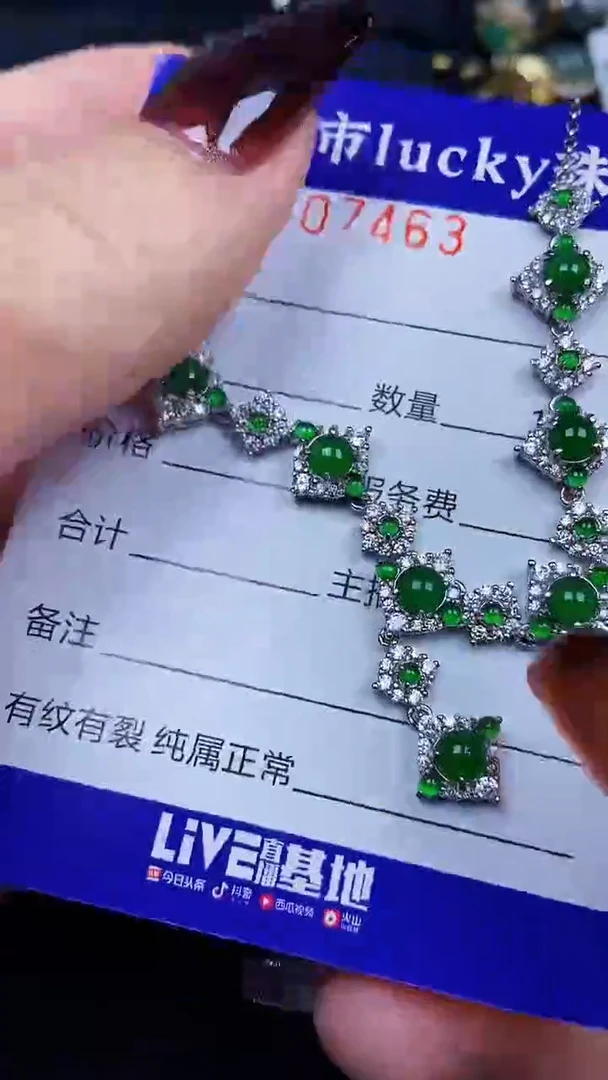 颈饰银S925镶嵌翡翠7463