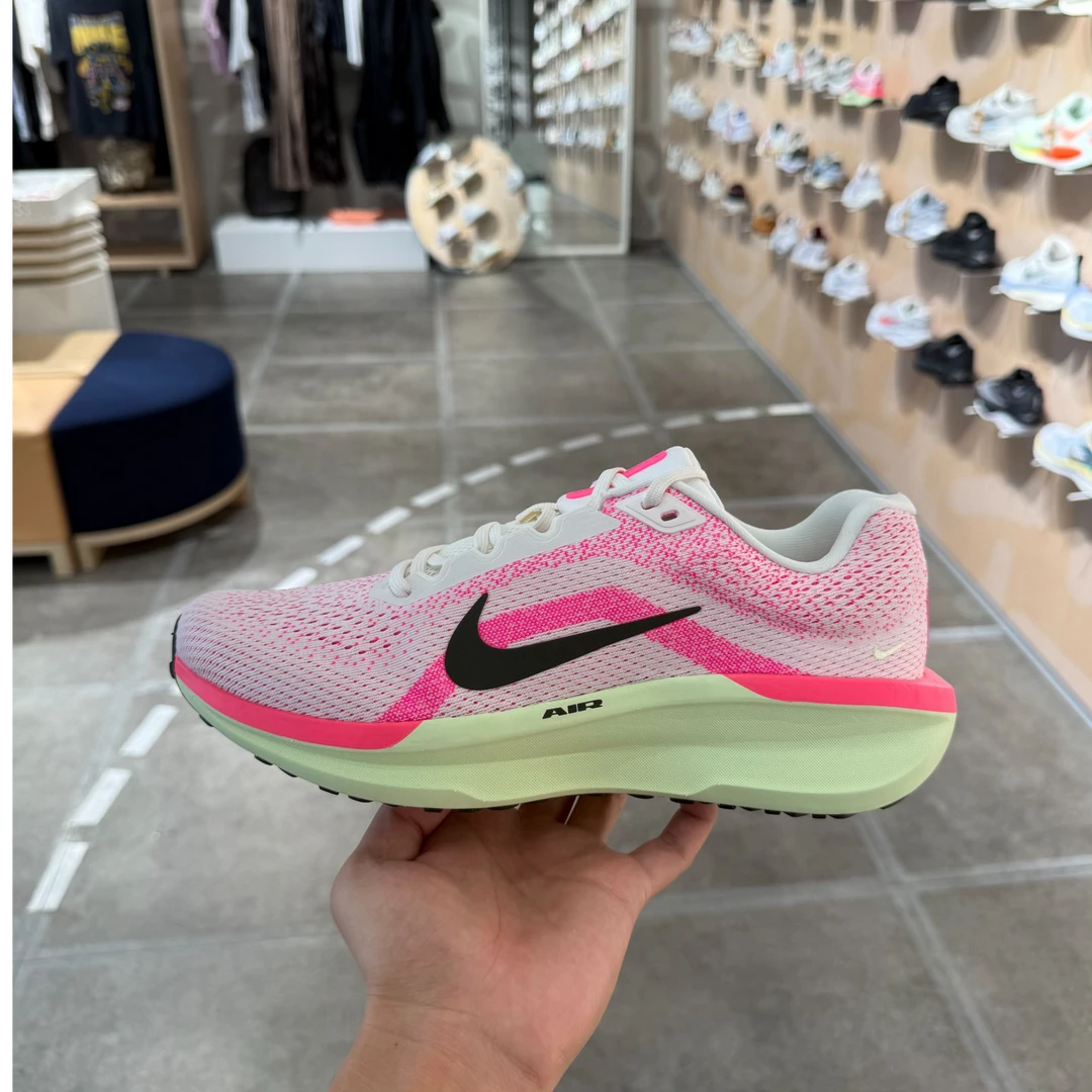 NIKE WINFLO 11 耐克2025女款春季配色绿粉透气跑步鞋-IB7326-100